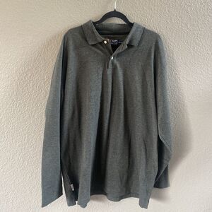 VINTAGE Chaps Ralph Lauren Polo Shirt Mens 2XL XXL Green Long Sleeve preppy